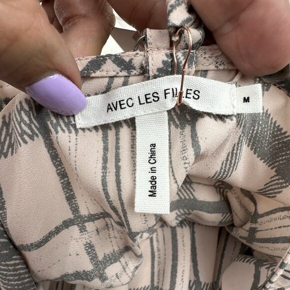 Avec Les Filles Women's Rose Steel Ruffle-Strap Romper Razor Back Medium NWT $88 - Picture 9 of 10